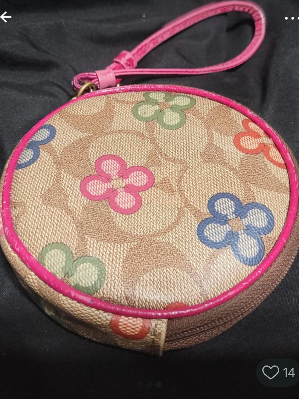 Coach Vintage Round Floral Wristlet